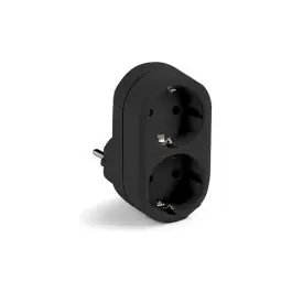 Adaptador frontal 2 tomas negro 16a 250v famatel
