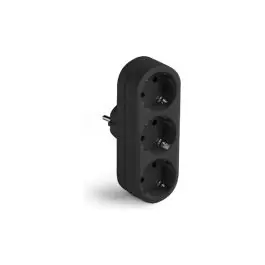 Adaptador frontal 3 tomas negro 16a 250v famatel