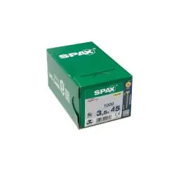 Tornillo madera cabeza plana pozi bicromatado caja profesional 3,5 x 45 (19) 1000 uds spax