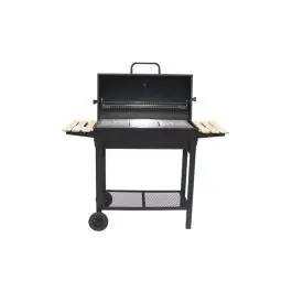 Barbacoa carbon barril dos mesas auxiliares 120x53x102cm natuur