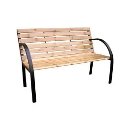 Banco jardin metalico madera 122x60x80cm import