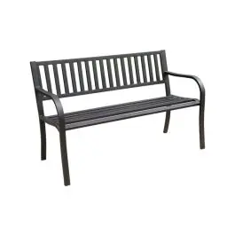 Banco jardin metalico negro 127x60x80 cm import