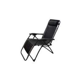 Tumbona plegable relax con cojin zero gravity negro import