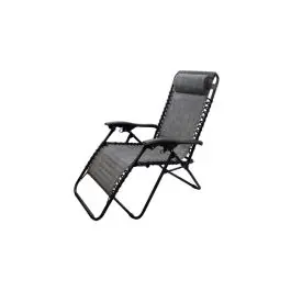 Tumbona plegable relax con cojin zero gravity gris import