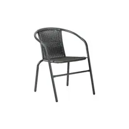 Silla acero ratan sintetico gris antracita import