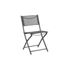 Silla plegable acero textilene gris antracita import