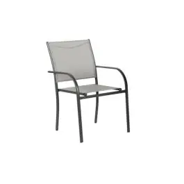 Sillon acero textilene gris claro import