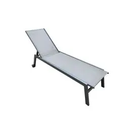 Tumbona aluminio textilene gris claro import
