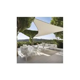 Toldo vela sombreo triangular polietileno 185gr 3,6 x 3,6 x 3,6 m blanco roto natuur