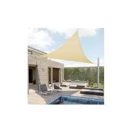 Toldo vela sombreo triangular impermeable poliester 3 x 3 x 3 m crema natuur