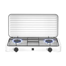 Cocina camping gas con tapa 2 fuegos ambit