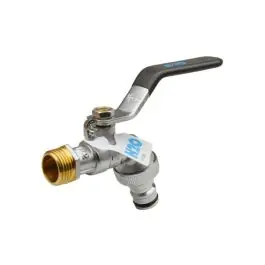 Grifo esfera jardin pn-16 enchufe rapido 1/2 x 3/4 plata mango azul h2o