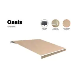 Toldo manual aluminio solar led 3 x 2 m beige arena smartsun - Okoru