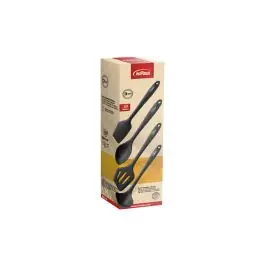 Utensilios cocina set 4 uds silicona negra inoxibar