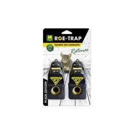 Trampa mecanica roe-trap ratones black edition 5 x 11 cm 2 uds masso