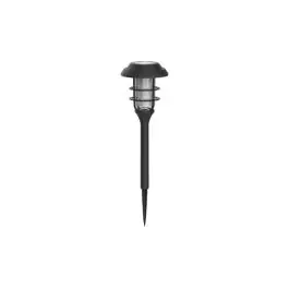 Baliza solar led negra ip44 efecto llama xanlite