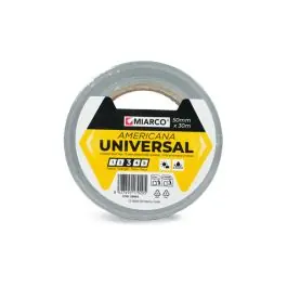 Cinta americana universal 30 m x 50 mm plata miarco