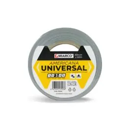 Cinta americana universal 50 m x 50 mm plata miarco