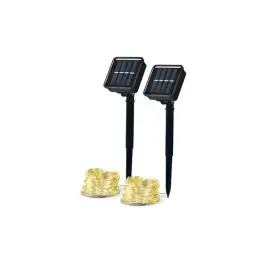 Guirnalda con placa solar cintia packs 2 unidades 12 metros 30 lm 2700k 8 modos garza