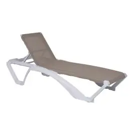 Tumbona acqua estructura blanca blanco-arena resol