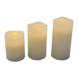 Velas dolo 20 lm luz calida y efecto llama pack de 3 pilas (2aaa) 15/12/10x7,3 cm newgarden