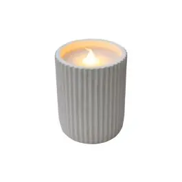 Vela dolo de cera y ceramica 20 lm luz efecto llama pilas (2aaa) 10x8 cm newgarden