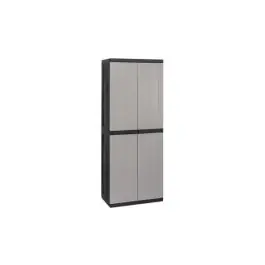 Armario resina 3 estantes 65 x 37 x 165 cm negro gris toomax