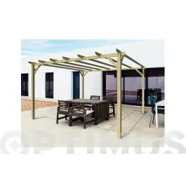 Pergola madera pino macizo iris 17.64m2 420 x 420 x h249 cm poste 9.5x9.5cm non