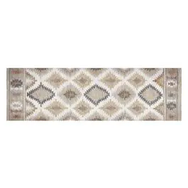 Alfombra vinilica estampada kilim grises 60x200cm stor planet