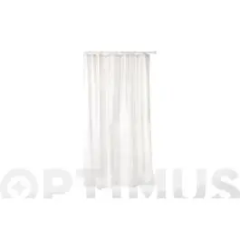 Cortina baño poliester blanco 140 x 200 cm con anillas tatay
