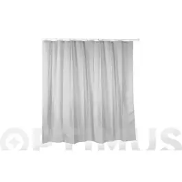 Cortina baño poliester blanco 220 x 200 cm con anillas tatay