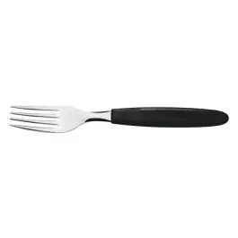 Tenedor mesa ipanema set 3 pzs inox mango abs negro 19cm tramontina