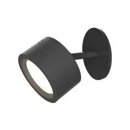 Lampara pared interior redonda inalambrico negra roll 8 300lm 3000k ip20 newgarden