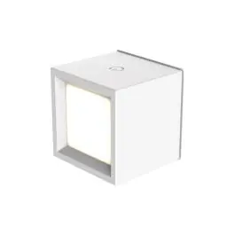 Lampara pared interior cuadrada inalambrico blanca box 8 300lm 3000k ip20 newgarden
