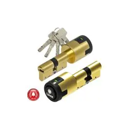 Cilindro c6 con alarma alta seguridad leva larga 40-30 laton 5 llaves xl lince