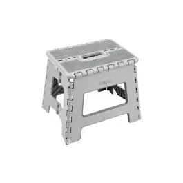 Taburete plegable gris 29x22x27cm arregui