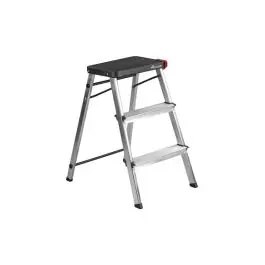 Taburete aluminio 3 peldaños homologado m/3 negro rolser