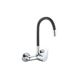Grifo de cocina monomando caño alto java goma mural negro 15 cm artic
