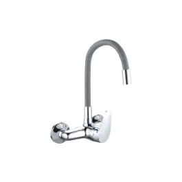 Grifo de cocina monomando caño alto java goma mural gris 15 cm artic