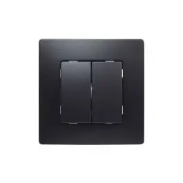 Conmutador doble negro serie niloe legrand