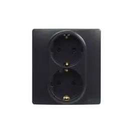 Base enchufe doble 2p+t negro serie niloe legrand