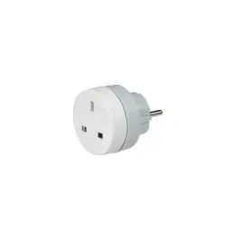 Adaptador enchufe viaje 2p+t blanco britanico/europa legrand