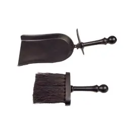 Juego chimenea escobilla y pala negro imex el zorro