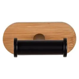 Percha de acero inox turbo-lock duo orea bamboo, negro/natural wenko