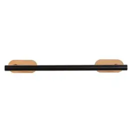 Toallero de barra acero inox 40 cm turbo-lock duo orea bamboo, negro/natural wenko