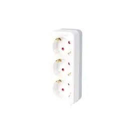 Ladron uno a tres sin interruptor blanco 16a 250v ip20 arteconfort