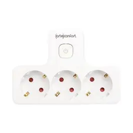 Ladron uno a tres con interruptor blanco 16a 250v ip20 arteconfort