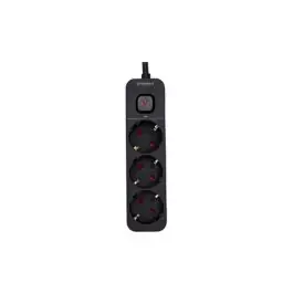 Base multiple con interruptor negro 3 tomas 3mt arteconfort