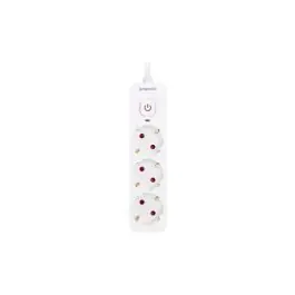 Base multiple con interruptor blanco 3 tomas 5mt arteconfort