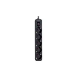 Base multiple con interruptor negro 5 tomas 1.5mt arteconfort